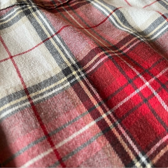 H&M Plaid Cotton Button Down Shirt Fall Colours Size 4 - Picture 8 of 8